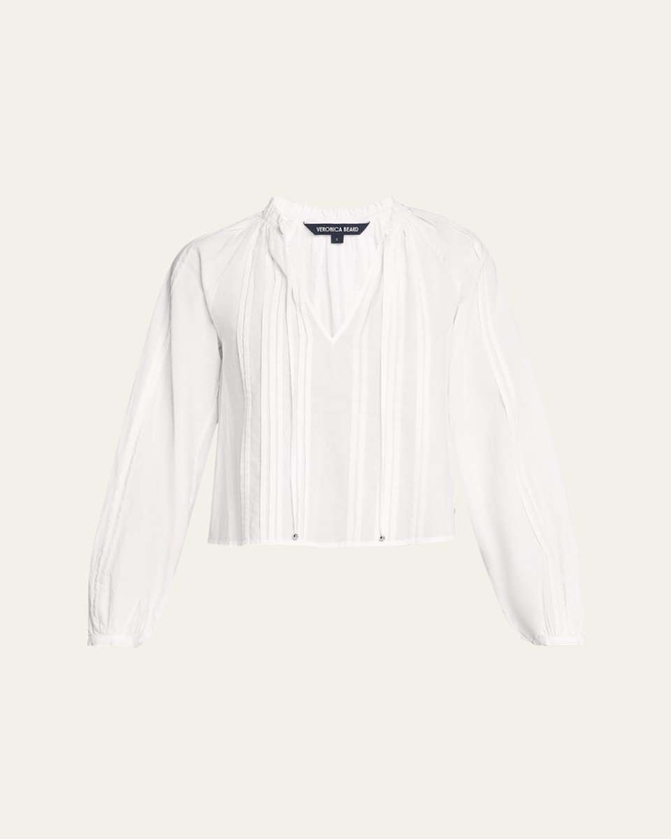 Jaxon Pleated V-Neck Top